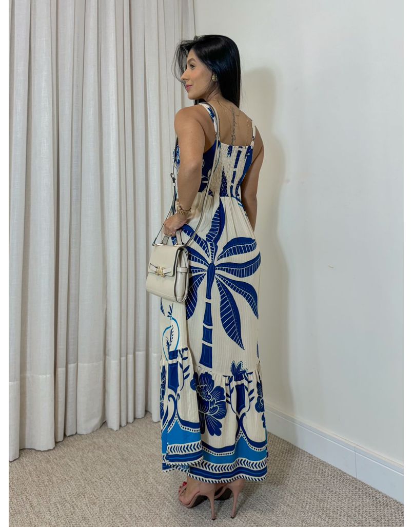 Vestido Estampado Ilhabela Azul 