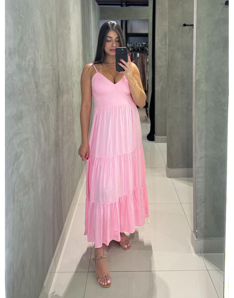 Vestido Midi Atenas Rosa