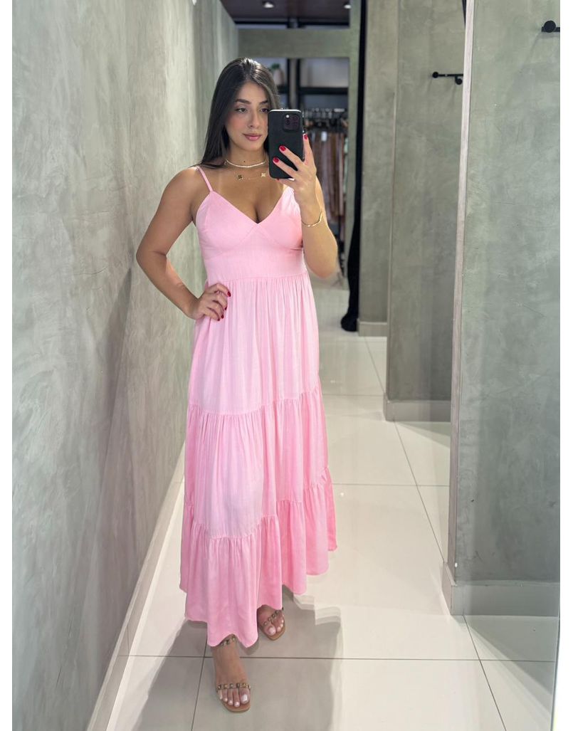 Vestido Midi Atenas Rosa