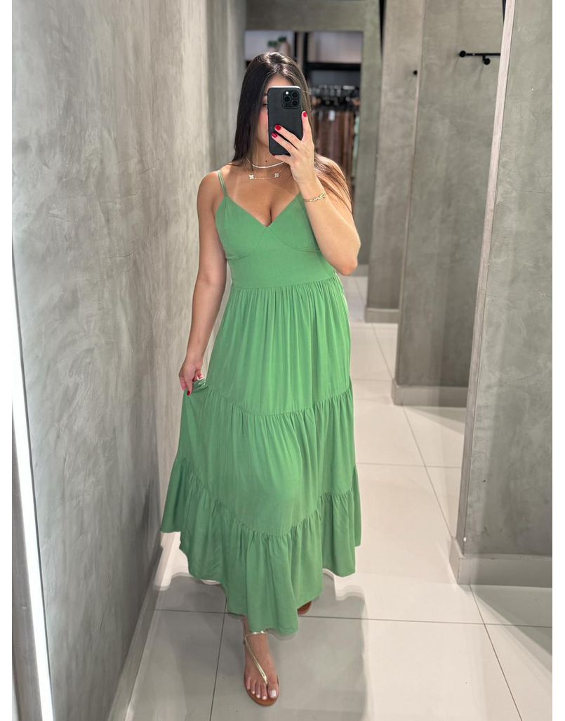 Vestido Midi Atenas Verde Oliva