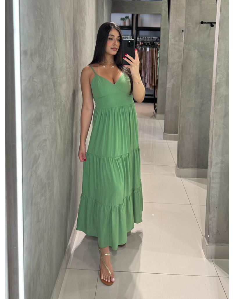 Vestido Midi Atenas Verde Oliva