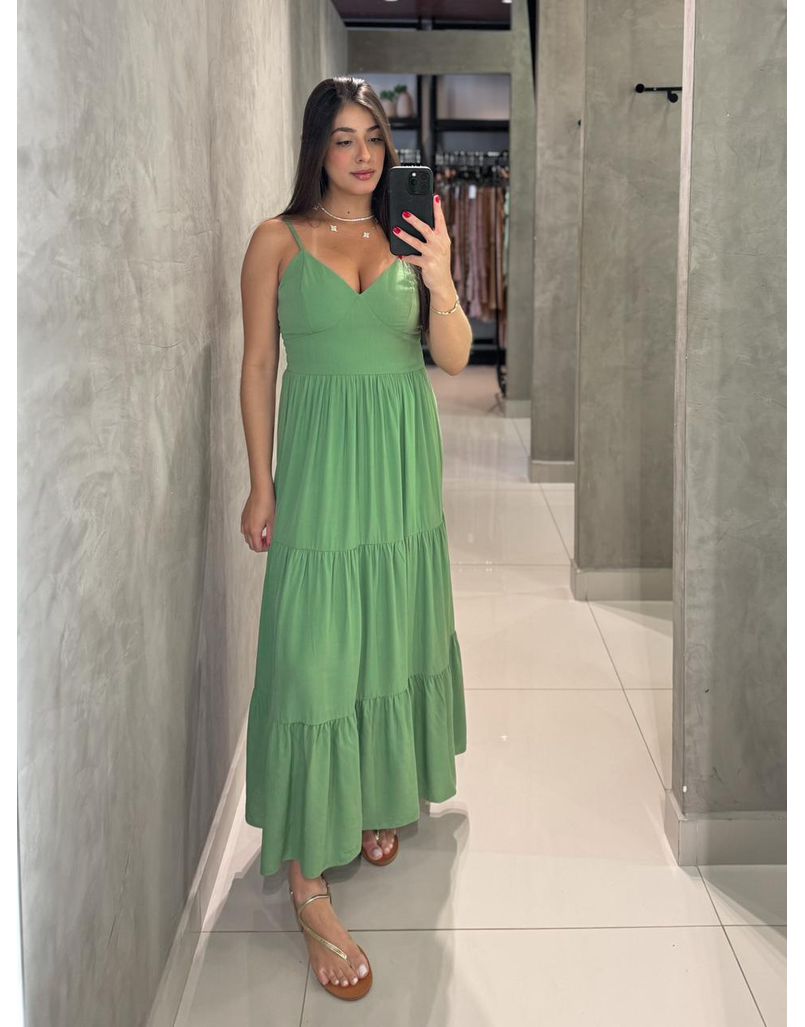 Vestido Midi Atenas Verde Oliva