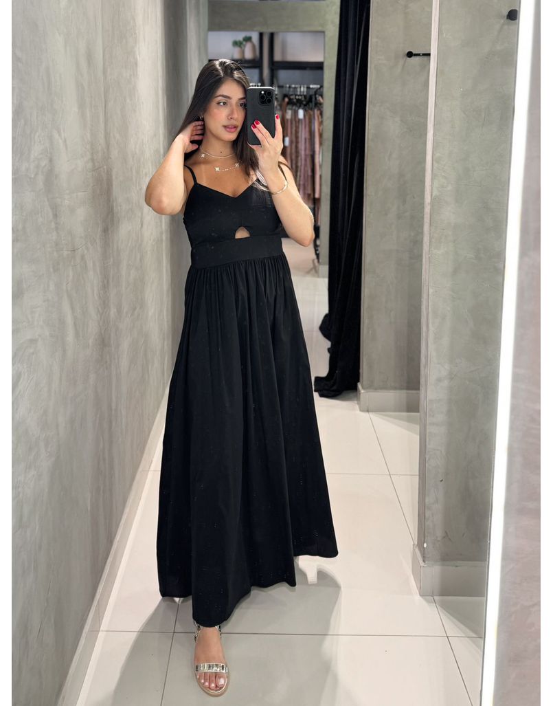 Vestido Midi Cancún Preto - Loja La Mina 