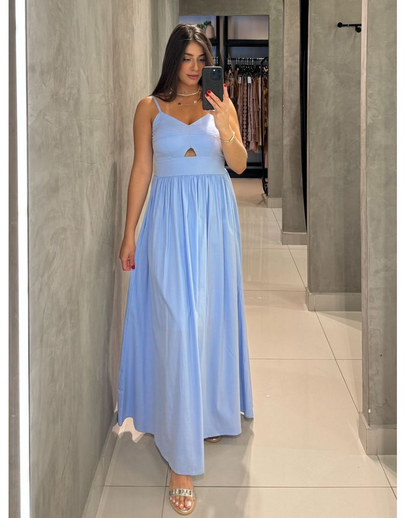 Vestido Midi Cancún Azul - Loja La Mina 