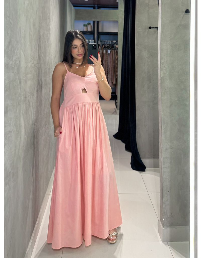 Vestido Midi Cancún Rosa - Loja La Mina 