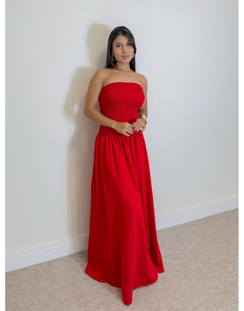 Vestido Lastex Carolina Vermelho - Loja La Mina 