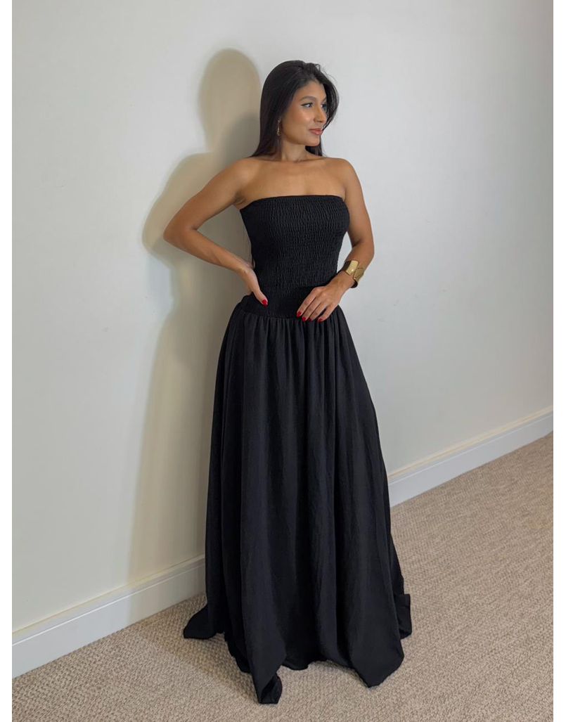 Vestido Lastex Carolina Preto - Loja La Mina 