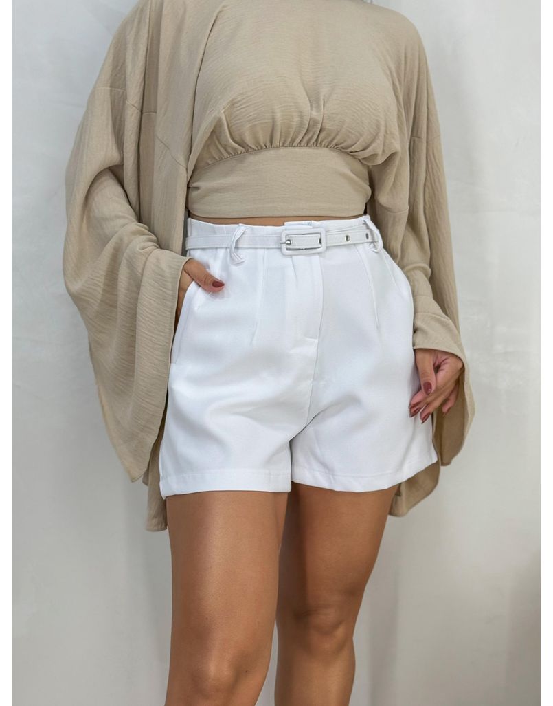 Short Alfaiataria Berlim Branco - Loja La Mina 