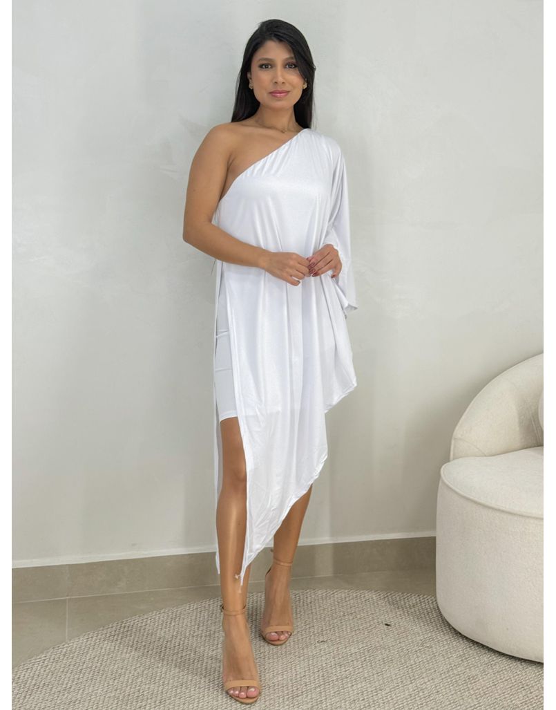 Vestido Assimetrico Alexia Branco - Loja La Mina 