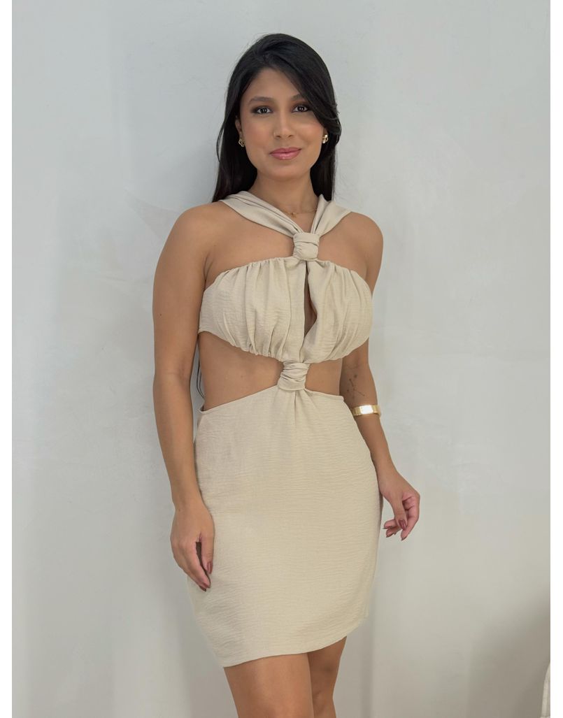 Vestido Genebra Areia - Loja La Mina 