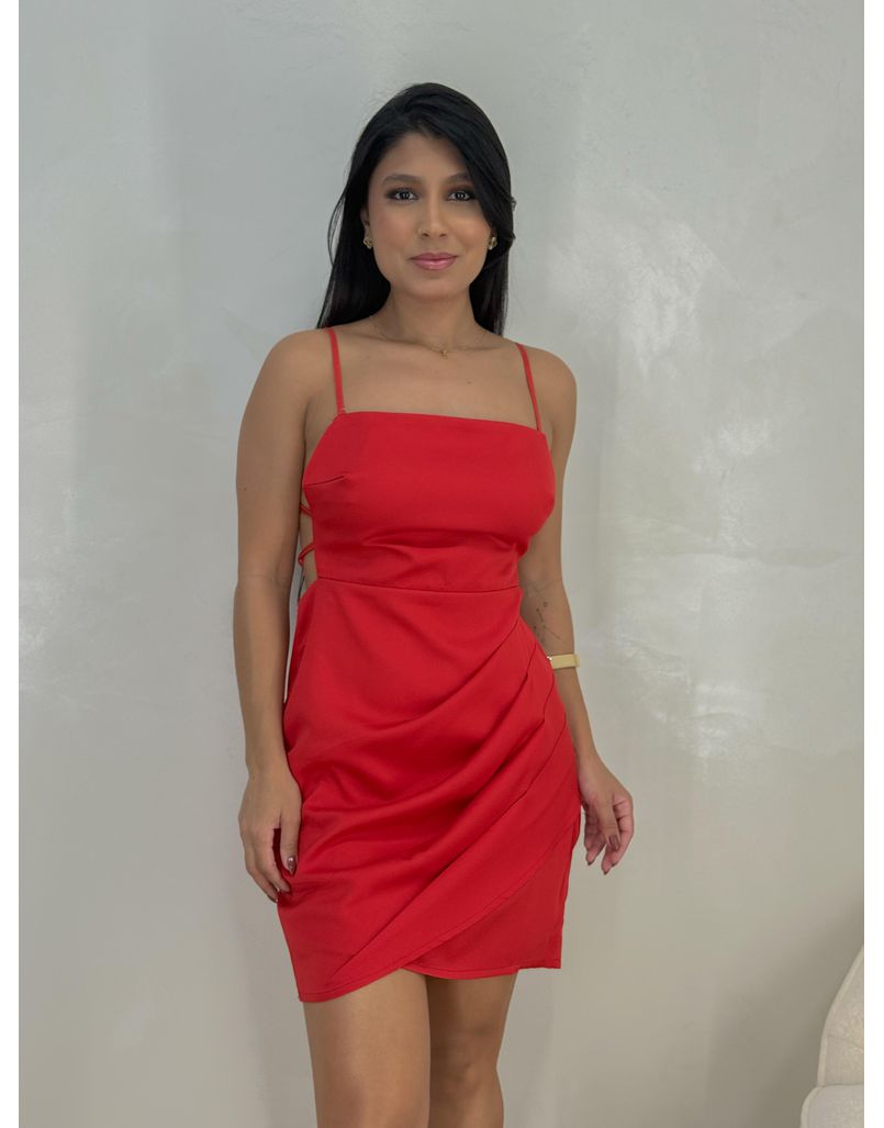 Vestido Alfaiataria Fiorella Vermelho - Loja La Mina 