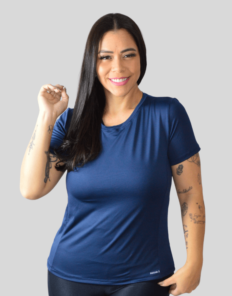 Camiseta B.T Feminina - Azul Marinh... - MAHARI