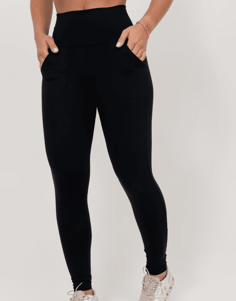 Calça Legging Bolso Frontal - Preta - MAHARI