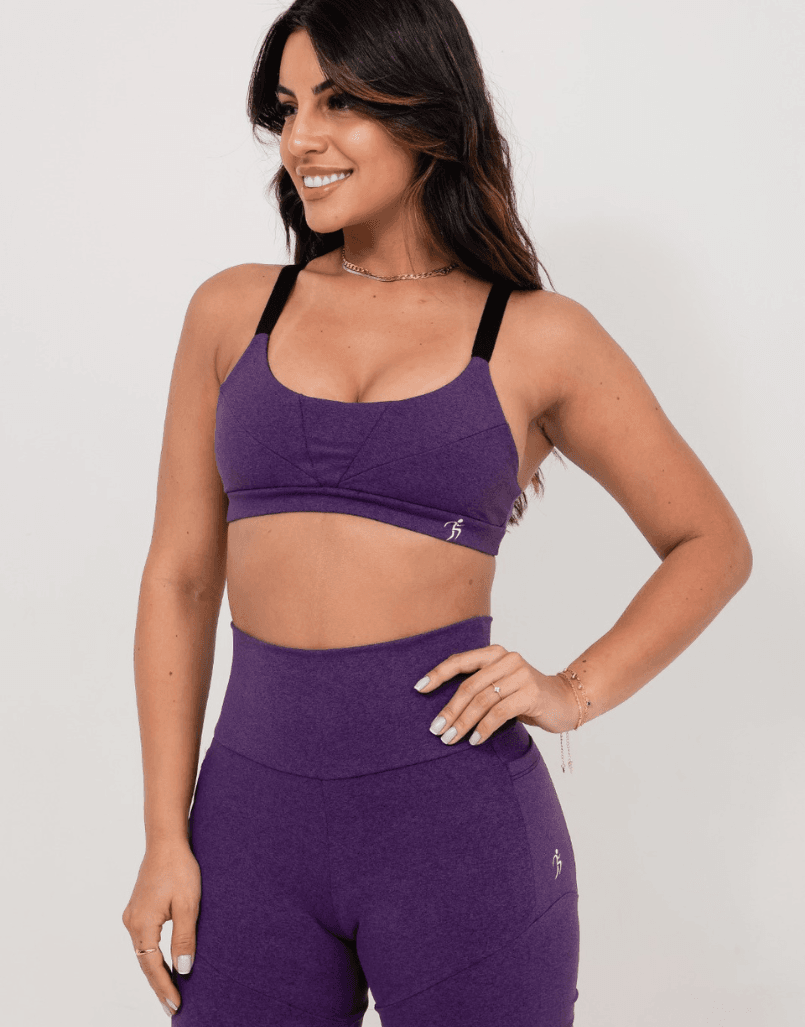 Conjunto Bermuda Mescla - Roxo - MAHARI