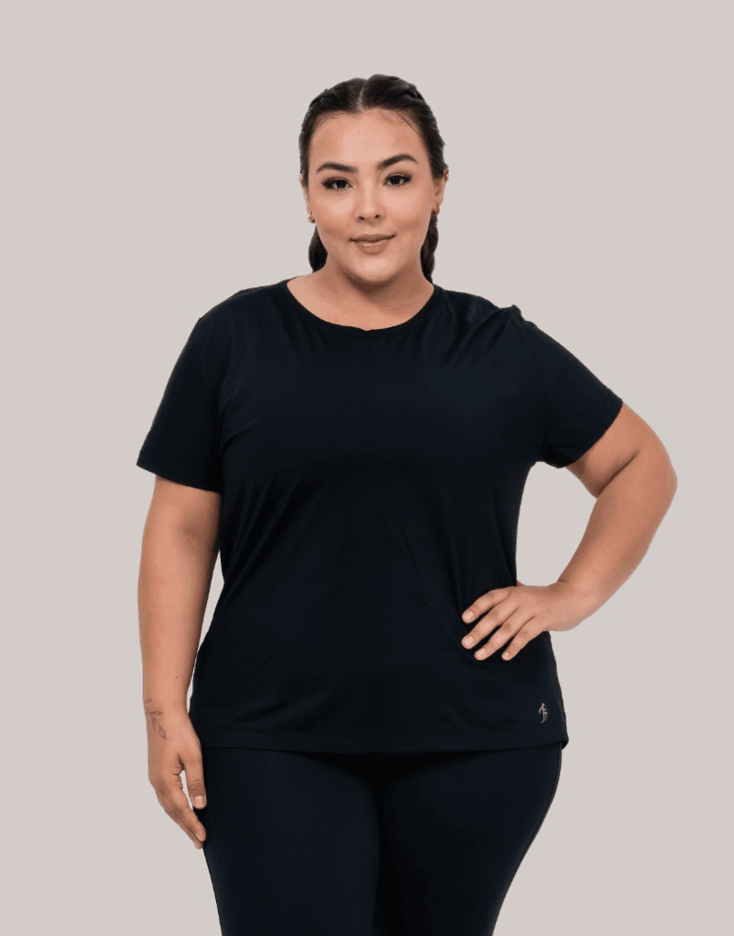 Camiseta Bast T.B. Plus SIze Preto - MAHARI