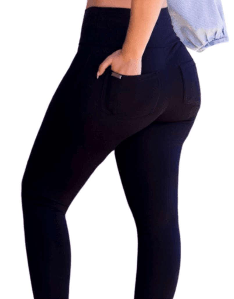 Calça Legging Bolso Traseiro - Pret... - MAHARI