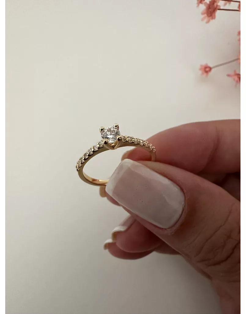 Solitário Amora Em Ouro 18k 