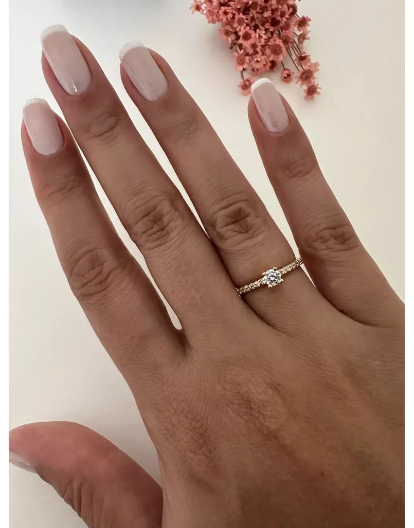 Solitário Amora Em Ouro 18k 