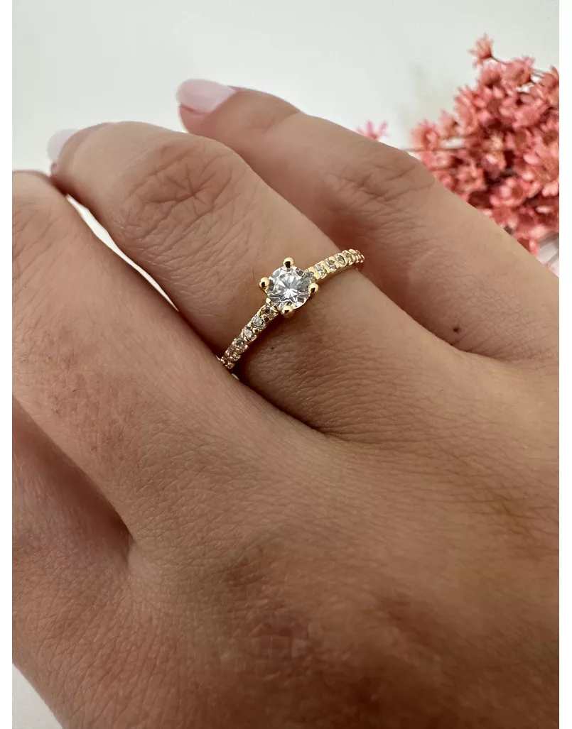 Solitário Amora Em Ouro 18k 