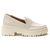 Mocassim Feminino Tratorado Off White Liso Estilo Shoes