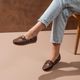 Mocassim Feminino Lille Em Couro Café Savelli 