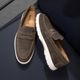 Mocassim Loafer Masculino Veneto em Couro Cinza Escuro Savelli