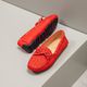 Mocassim Feminino Charlotte Em Couro Vermelho Savelli 