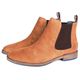 Bota Masculina Chelsea Vulcano em Couro Suede Havana Savelli