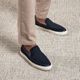 Tênis Slip On Masculino Florence em Couro Azul Marinho Savelli