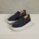 Tênis Slip On Masculino Florence em Couro Azul Marinho Savelli