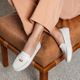 Mocassim Feminino Nice Em Couro Gelo Savelli