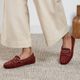 Mocassim Feminino Nice Em Couro Terracota Savelli