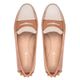 Mocassim Feminino Nice Em Couro Bicolor Bege E Creme Savelli