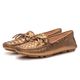 Mocassim Feminino Charlotte Em Couro Bronze Savelli 