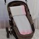 Kit Para Carrinho Bebe Xadrez Rosa