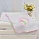 Manta Bebê Piquet Passarinho Moldura Rosa