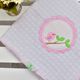 Manta Bebê Piquet Passarinho Moldura Rosa