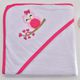 Toalha Bebê Quadrada Modinha Com Forro e Capuz Corujinha Pink
