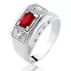 Anel de Prata 925 Masculino com Pedra AN17