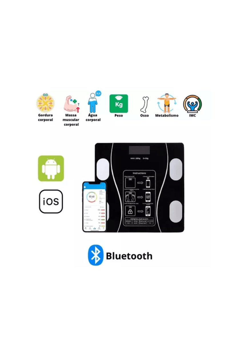 Balança Bioimpedância digital - Bluetooth
