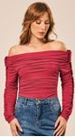 Body Ombro a Ombro em Malha Vermelho