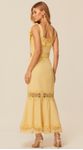 Vestido Midi Alça Larga em Linho Amarelo