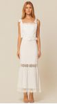 Vestido Midi Alça Larga em Linho Branco