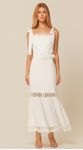 Vestido Midi Alça Larga em Linho Branco