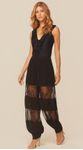 Calça Cintura Alta com Renda Preto