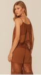 Blusa de Alça com Renda Marrom