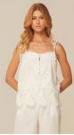 Blusa de Alça com Detalhe em Renda Off