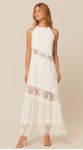 Vestido Longo com Detalhe em Renda Off