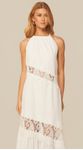 Vestido Longo com Detalhe em Renda Off