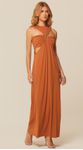 Vestido Midi com Recortes em Malha Terracota